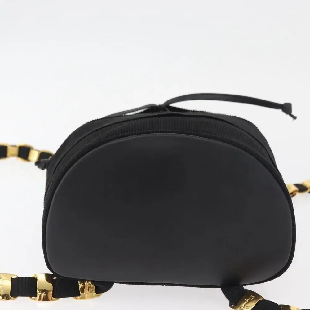 Salvatore Ferragamo Vara Chain Backpack Black
